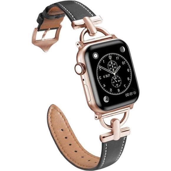 NEW Black/Rose Gold Luxury Apple Watch Band main image 4